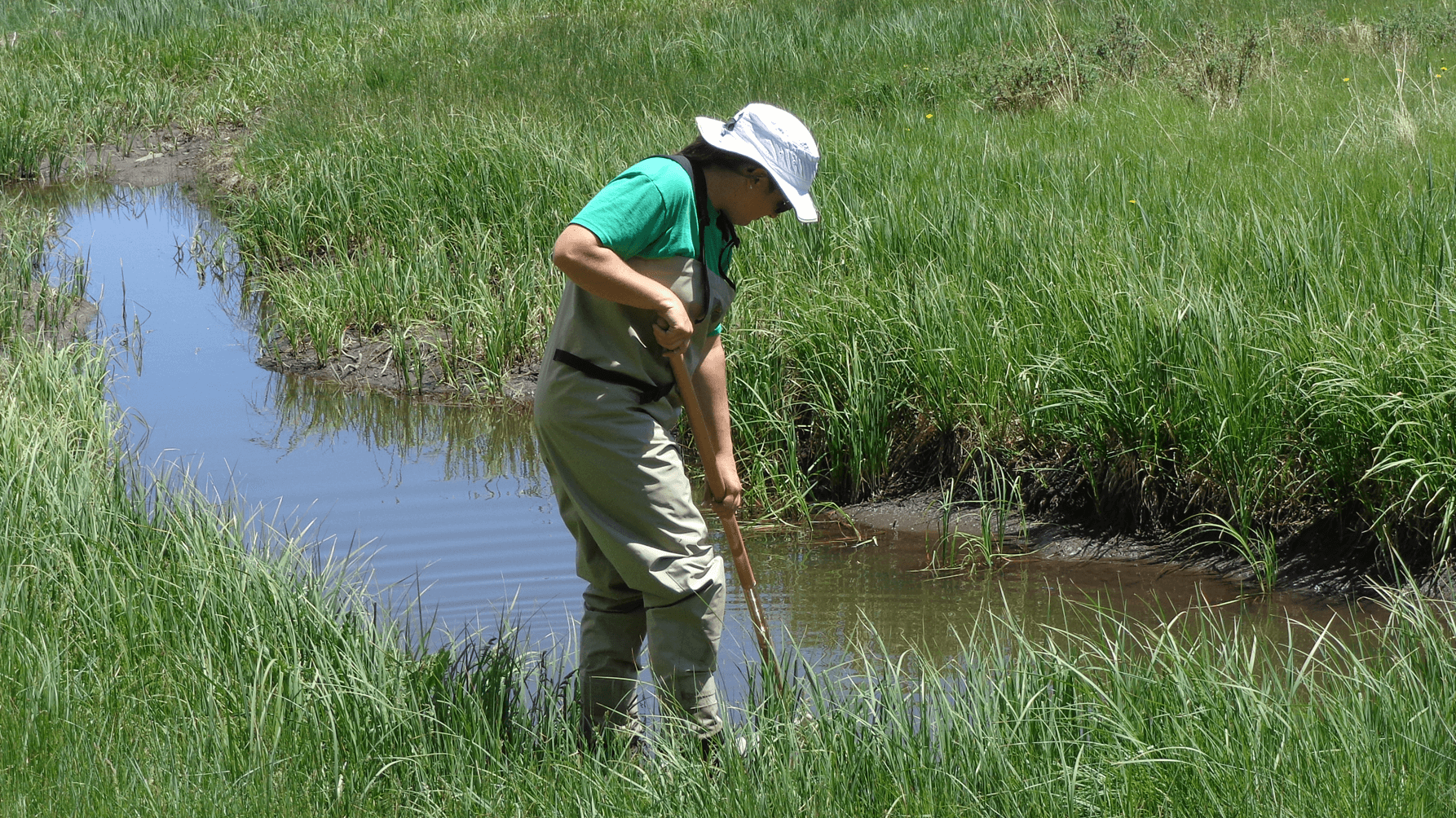 researcher taking samples